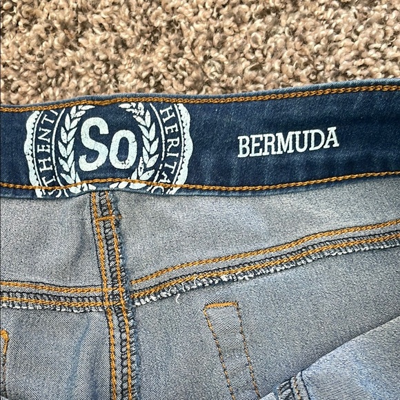 SO Women's Dark Blue Stretchy Denim Bermudas - Picture 6 of 8